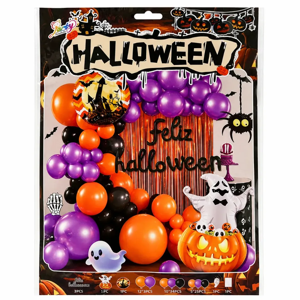 [6920260515134] SET DE GLOBOS GRANDE HALLOWEEN CALABAZA HYY-MP-QQTZ101