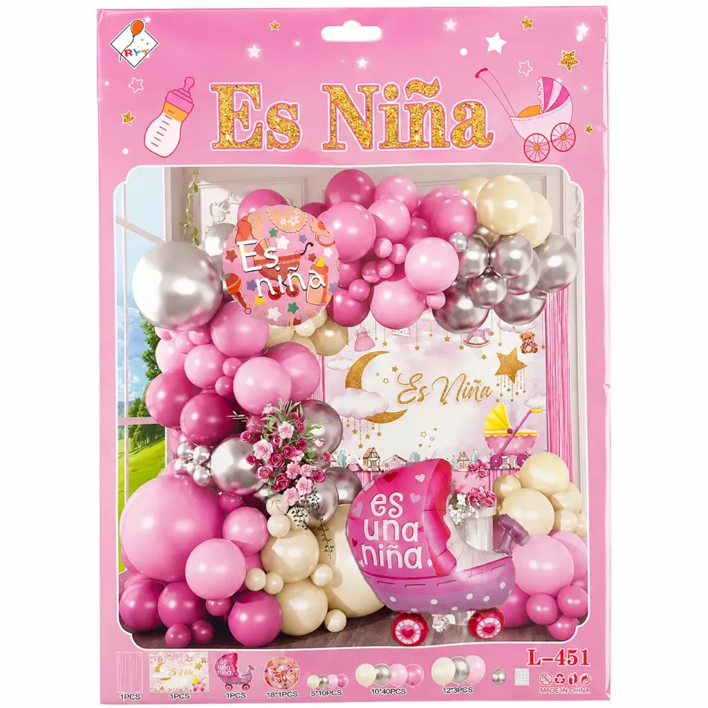 [6925091904515] SET DE GLOBOS GRANDE ES NIÑA L-451