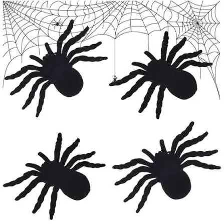 ARAÑAS PARA DECORACION DE HALLOWEEN 4 PZA 1985-2