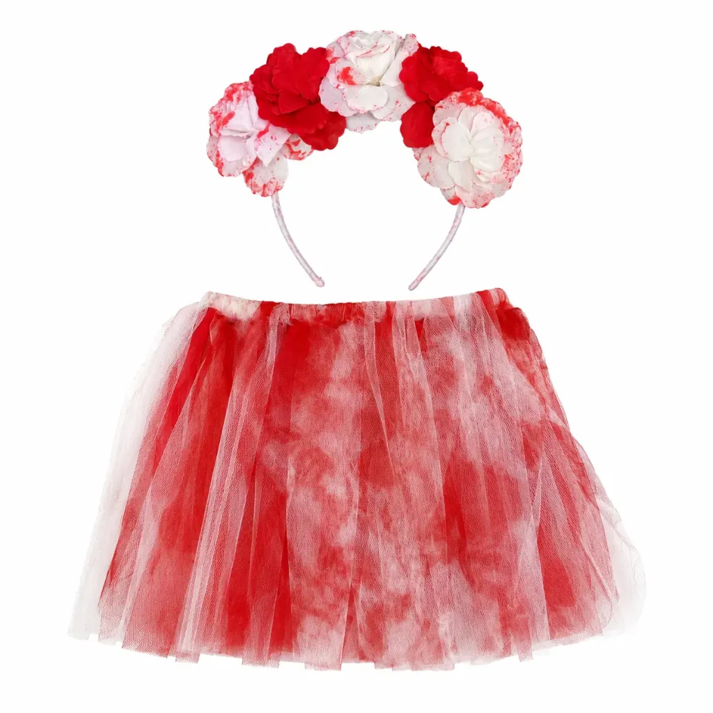 SET FALDA TUTU Y DIADEMA FLORES 2747-8