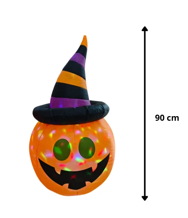 [0005091230002] CALABAZA INFLABLE CON SOMBRERO Y LUCES 90 CM 9123-2