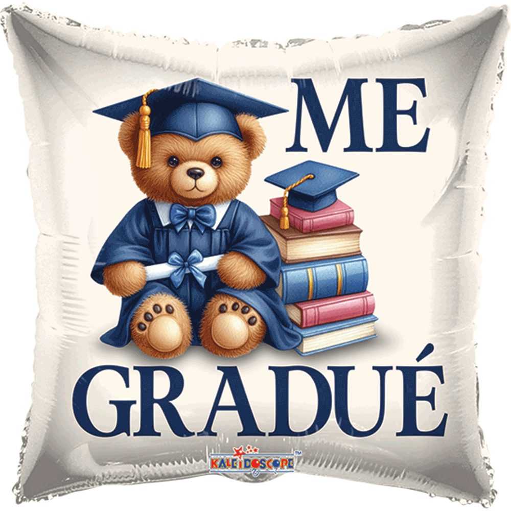 [V36362/09] Globo metálico — Graduación (Me Gradue Oso Azul Con Libros)