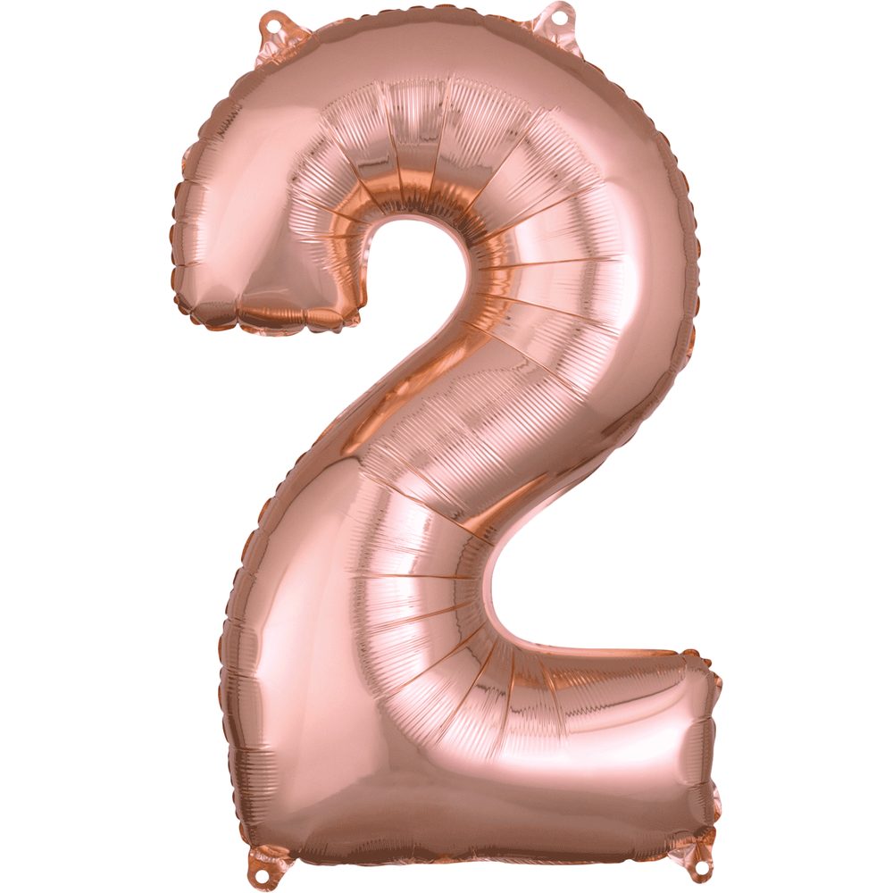 [36595/01] Globo metálico número (Midshp Met Number "2" Rose Gold 26 Inch — Mid-Size)