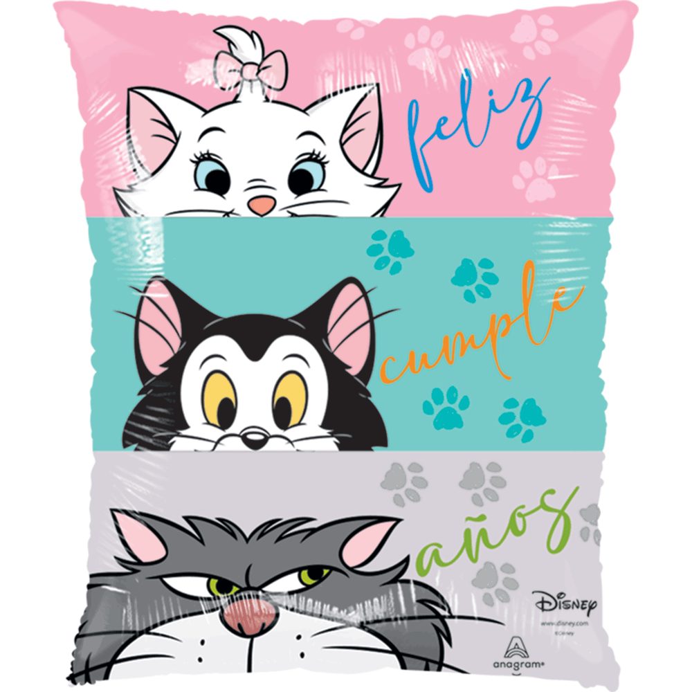 [V39310/20] Globo metálico Disney (Disney Cats Feliz Cumpleaños — JuniorSh)