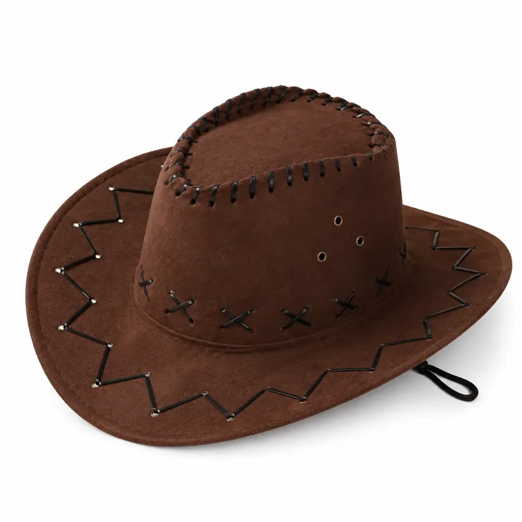 SOMBRERO TEXANO CON CINTAS CAFE CL