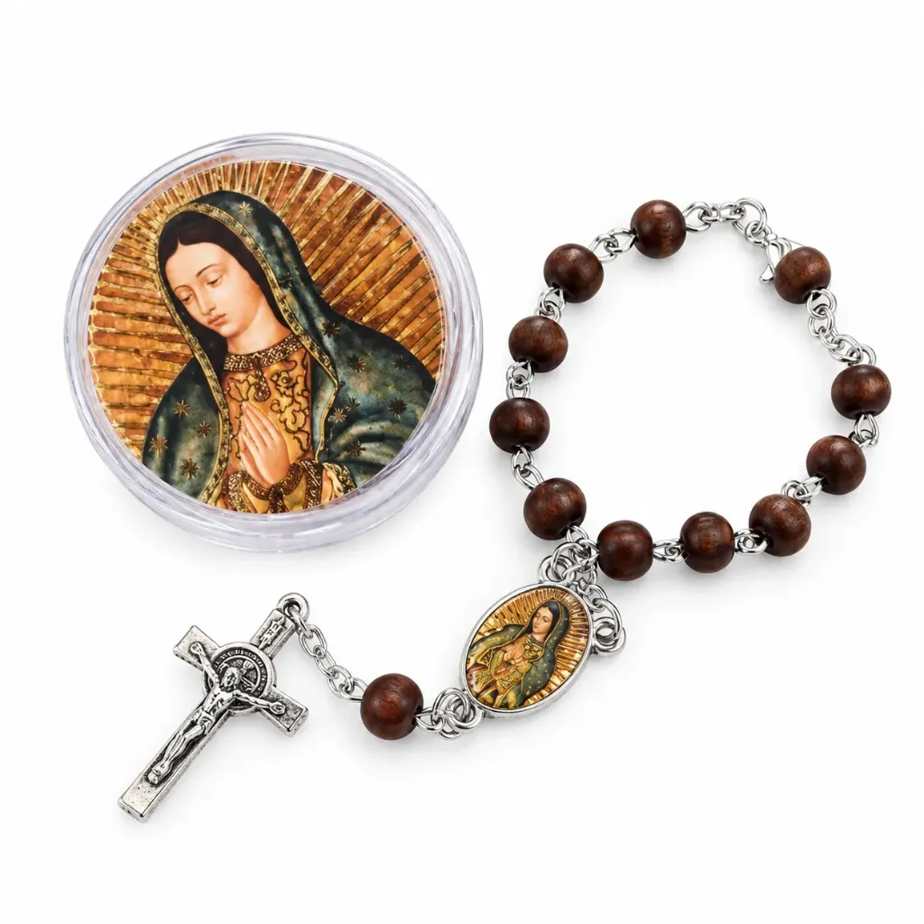 DECENARIO EN ESTUCHE REDONDO VIRGEN DE GUADALUPE