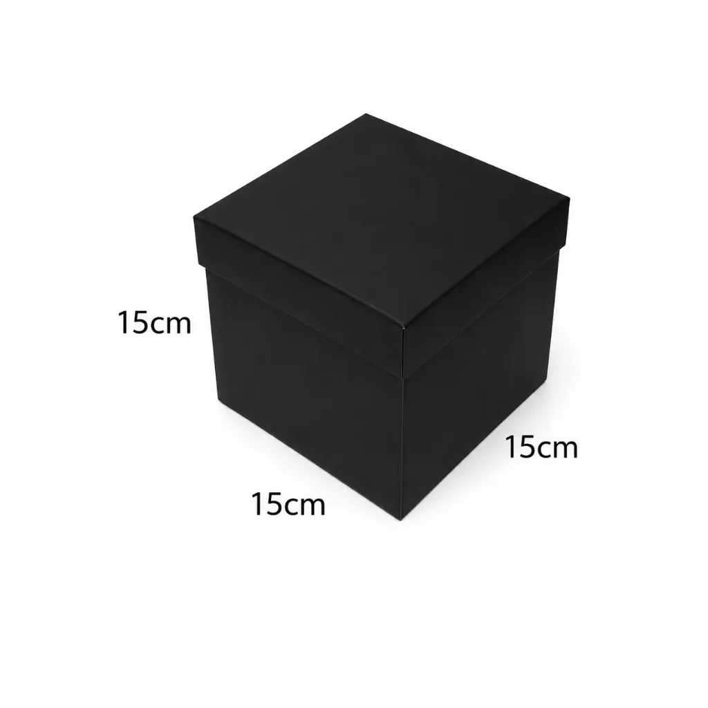 [682158031589] Caja cubo microcorrugado #15 (Negro)