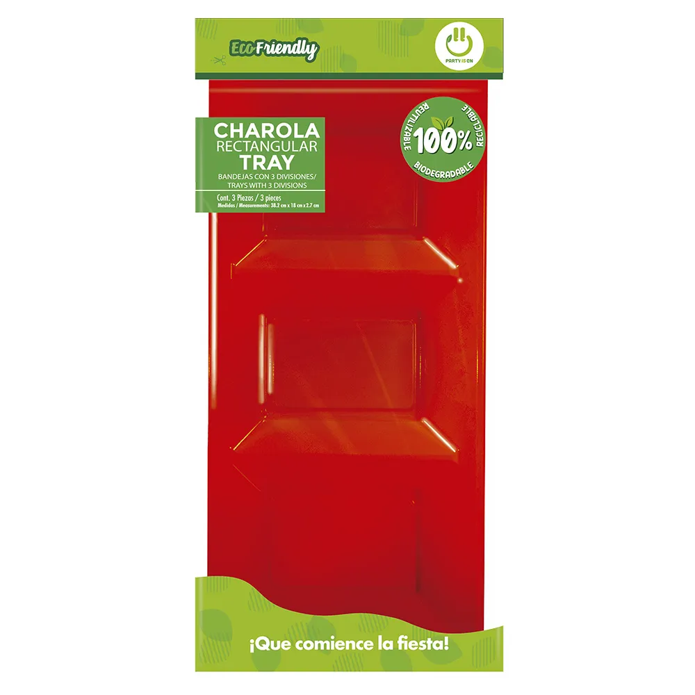 CHAROLA PARTY IS ON RECTANGULAR ROJO
