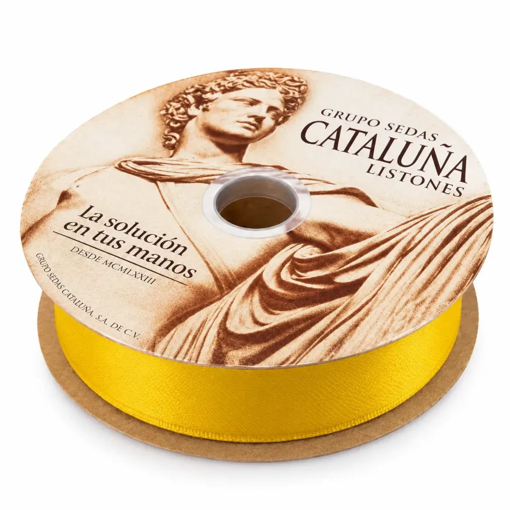[788922226516] LISTON SATINADO CATALUÑA 151/3 ROLLO 50 MTS (Amarillo)