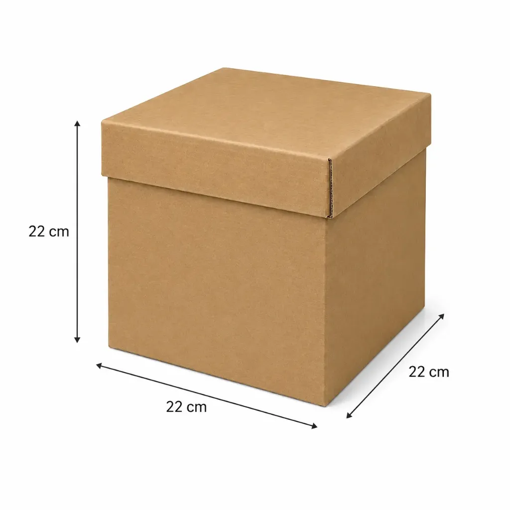 CAJA CUBO NATURAL (22) MICROCORRUGADA 2910