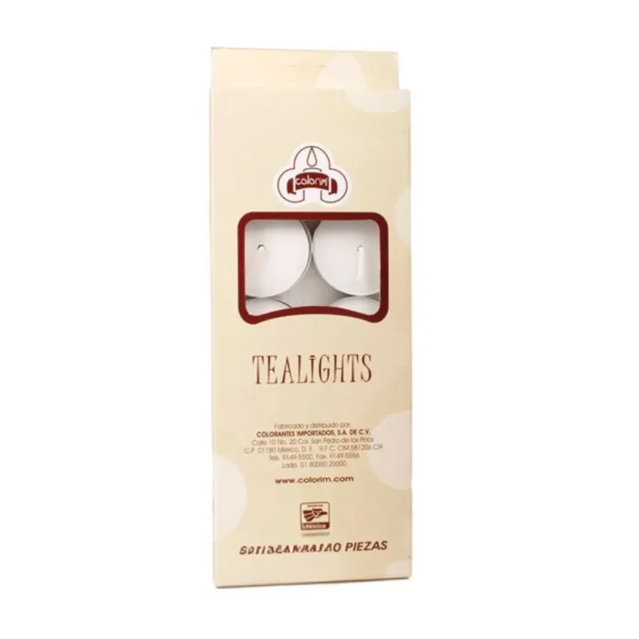 MINI CIRIO TEA LIGTH BLANCO S/AROMA C/10PZ COLORIM