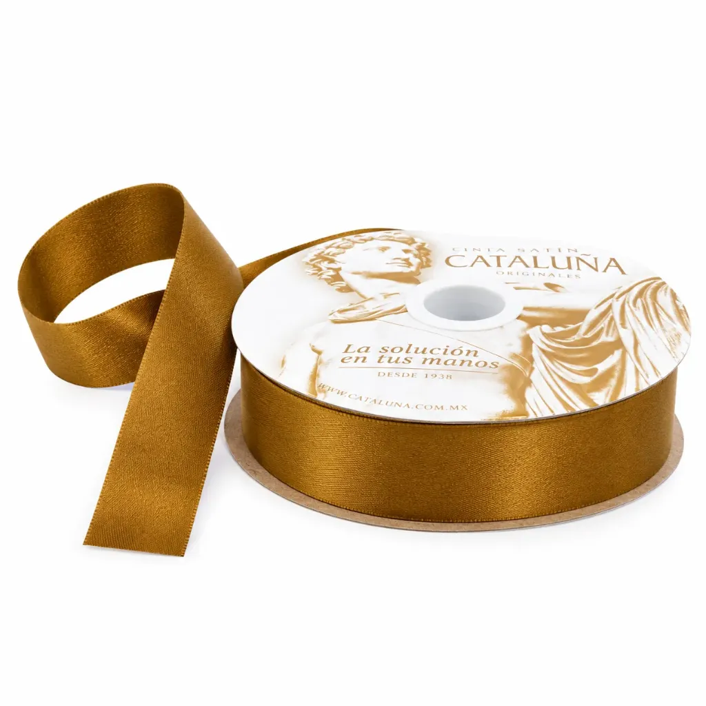 LISTON CATALUÑA SATINADO 151/5 ORO VIEJO ROLLO C/50 MTS