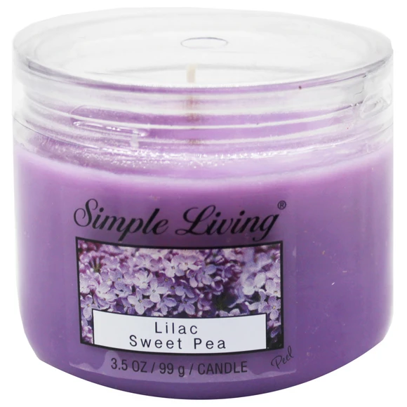 [858944002518] VELA PERFUMADA GUISANTE DE OLOR LILA SIMPLE LIVING 99 GR AB898