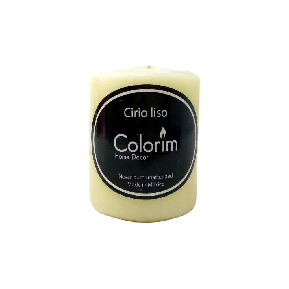 [7501130573400] CIRIO CILINDRICO C/BAÑO 1/2 CREMA 5.5X7 CM COLORIM