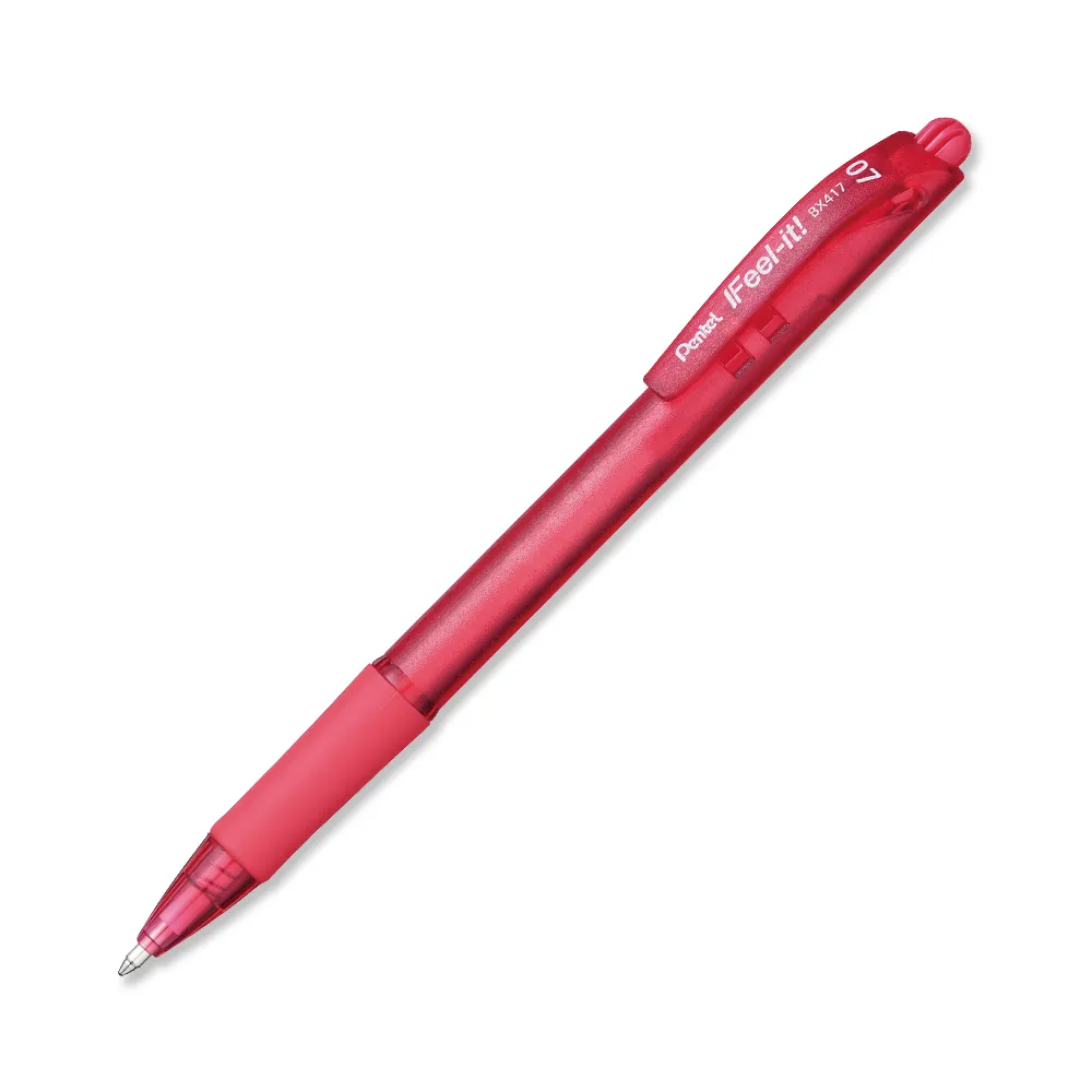 [884851028129] BOLIGRAFO PENTEL FEET-IT RETRACTIL P/FINA ROJO BX417-B