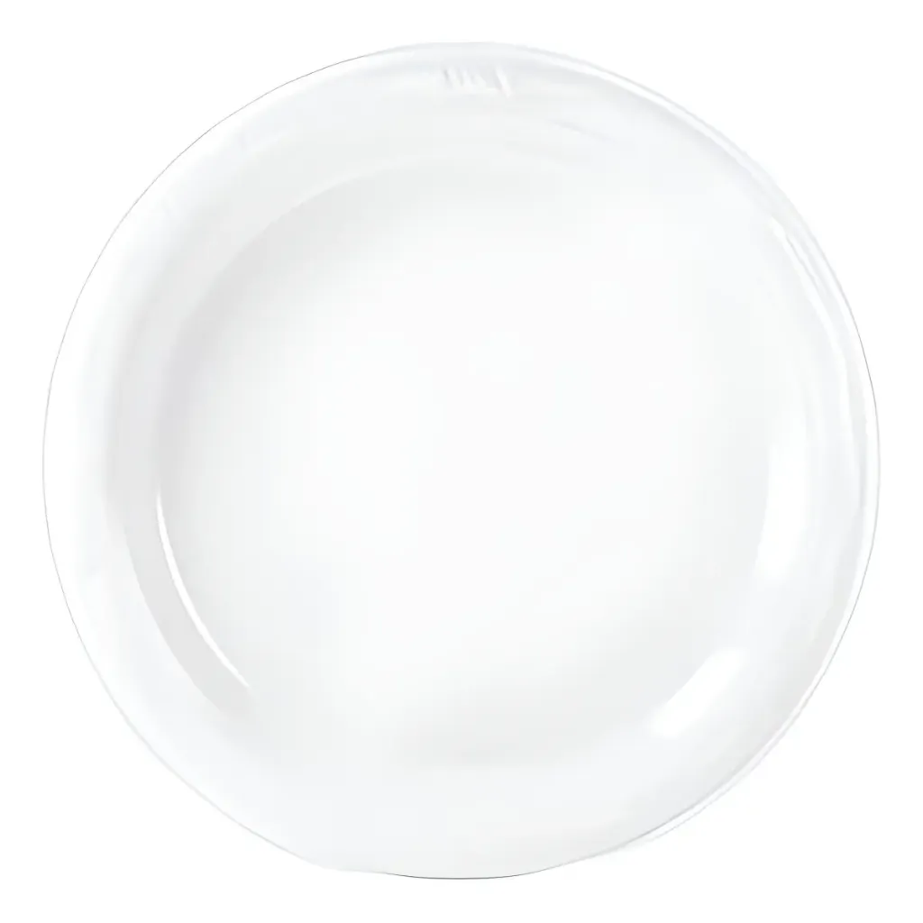PLATO DE PLASTICO PARTY IS ON #7 C/20 PIEZAS BLANCO