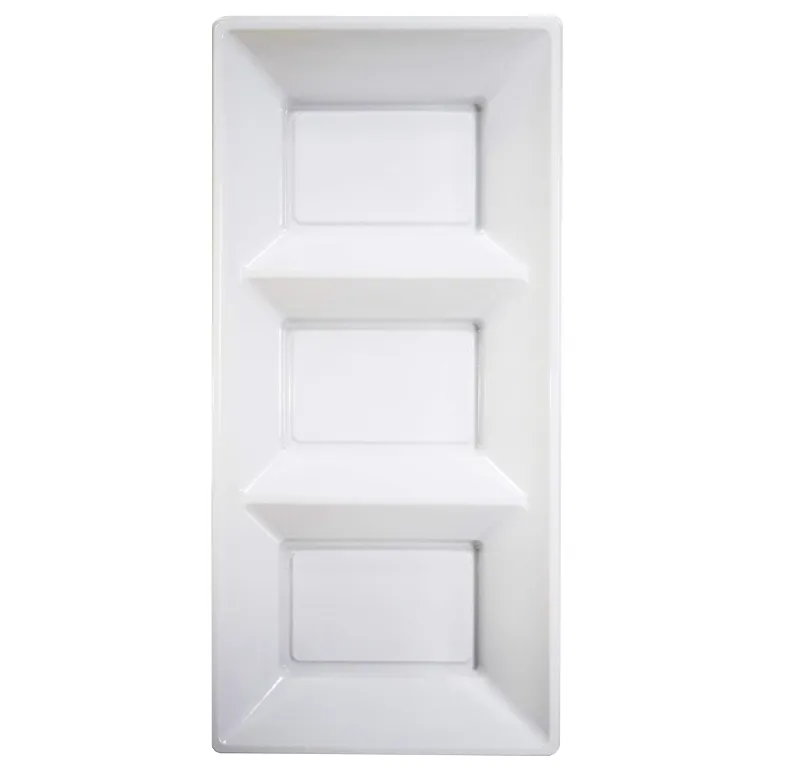 CHAROLA PARTY IS ON RECTANGULAR C/3 PIEZAS BLANCA